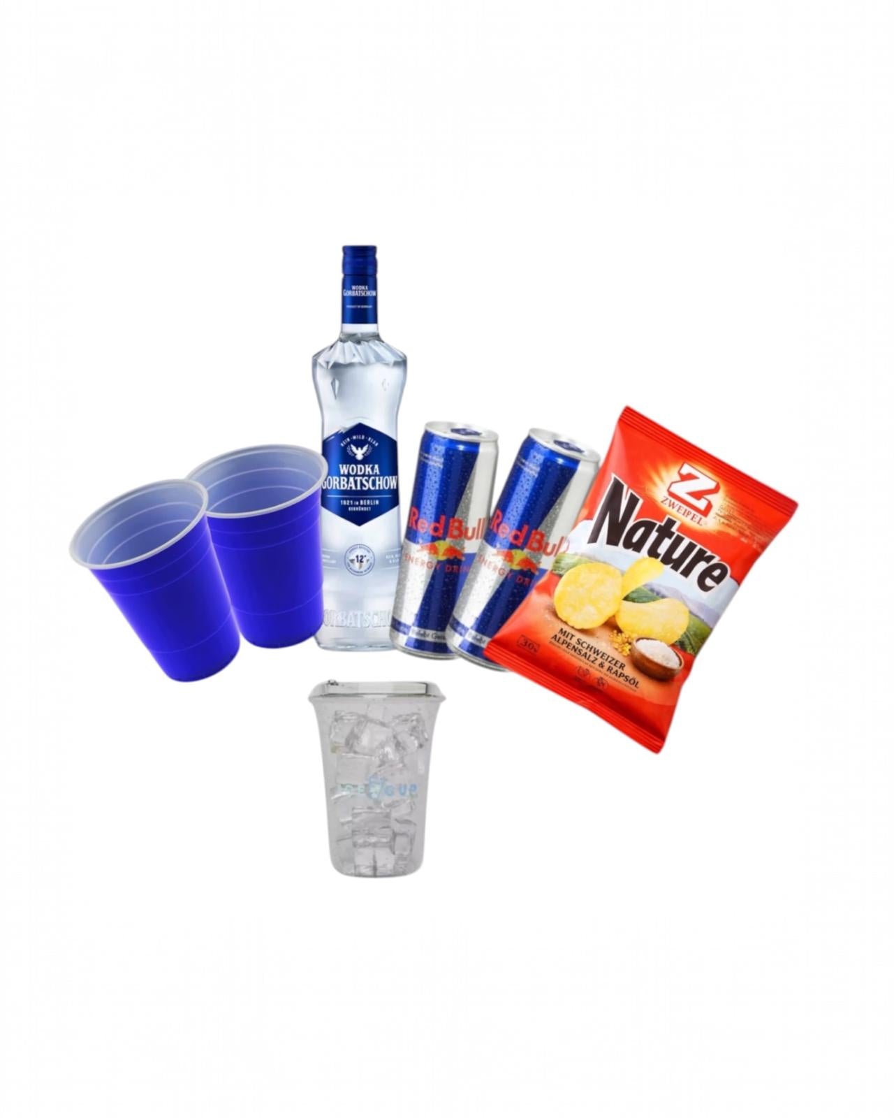 Gorbatschow Redbull Chips Nature Ice becher