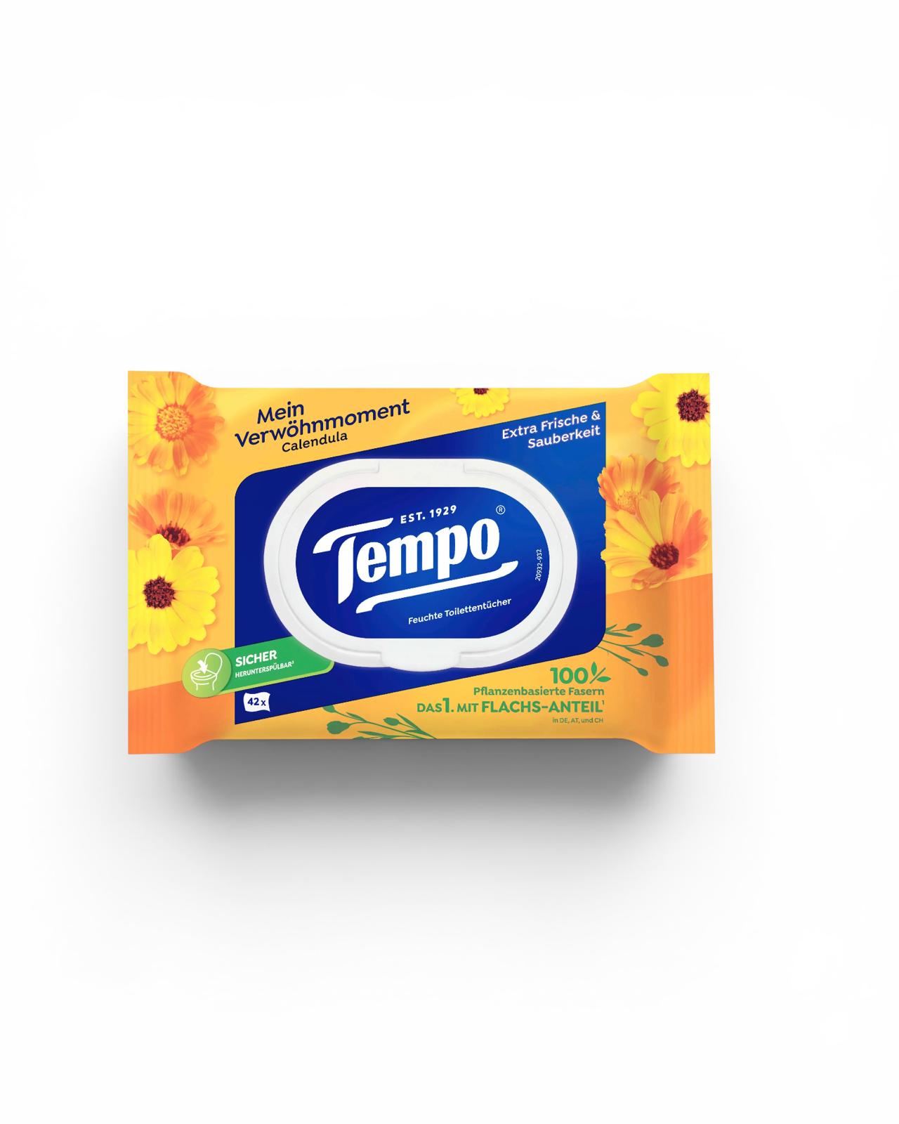 Tempo Feuchte Toilettentücher Mein Verwöhnmoment Care Calendula